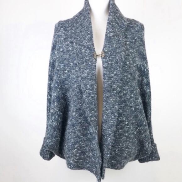 Womens Spanner Cardigan Sweater Shawl Collar Wide Batwing Cuffed Sleeve - Picture 1 of 9